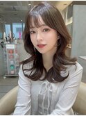 レイヤーカット グレージュ ネビージュ 韓国 ワンホン 仙台