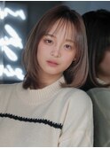 デジタルパーマミニウルフチェリーブラウンホワイトグレージュ