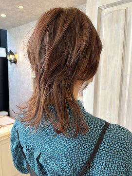 福山人気10代20代30代ウルフレイヤーミディアムショコラブラウン