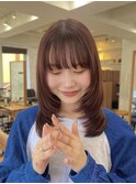 顔まわりカット　似合わせ　暖色カラー　美髪カラー