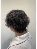 ウルフ　センターパート　波巻パーマ