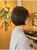 大人前髪なしショートボブ丸みショートボブ
