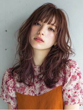 ワット 新宿店 カシスピンク×ニュアンスウェーブ