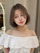 ロンドリメゾン 原宿(Lond re Maison.) ラテグレージュ顔周りレイヤーボブ韓国巻き結べるレイヤーカット