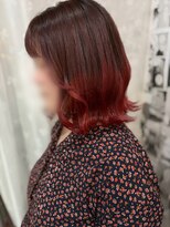 ヲタクに美容室は難しい。&nbsp;ブリーチ1回/レッドグラデーション