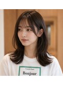 セミロング20代30代ストレートレイヤー前髪なし前髪あり越谷