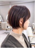 ミルクブラウン艶髪カラー髪質改善小顔ショート
