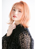 ビス リアン 川口店(Vis lien)&nbsp;くびれボブ/ハイトーン/10代/外ハネ/小顔/ケアブリーチ/ブリーチ