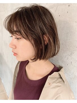 クラフト ヘア デザイン(CRAFT HAIR DESIGN) ミニボブ×コントラストハイライト/スモーキーグレージュ