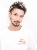 束感ツーブロックマッシュパーマウルフ波巻きスキンフェード66