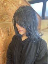 アド ヘア プレイス(adon hair place) ネイビーバレイヤージュ