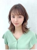 大人ミディアム顔回りレイヤーイルミナ透明感20代30代40代銀座