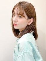 くびれヘアアプリコットオレンジ夏ヘアハイライトカラー