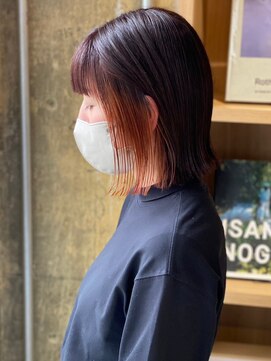 リブロ(liblo) 外はねボブ × インナーカラー(オレンジベージュ)(2)【liblo】