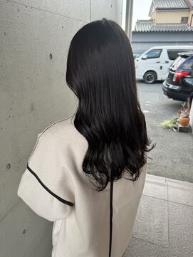 アチーブ ヘア デザイン(achieve hair design) 暗髪ブラウン地毛風カラー 毛先ウェーブ