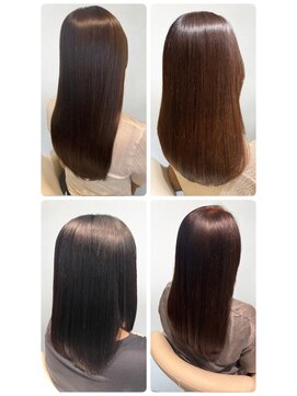 美容室フルール ★縮毛矯正ロング♪コスメストレート髪質改善ココアベージュ