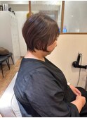 【白髪ぼかし】くびれショート×白髪ぼかしカラー(ベージュ)