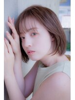 ファイン 美容室 深川店(FINE)&nbsp;ハイライト前下がりショートミルクティーベージュウルフボブ