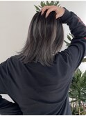 バレイヤージュ/ハイライトカラーアッシュグレージュブリーチ1回