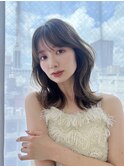 20代30代40代韓国風２WAYバング小顔カールミディアムセミディ