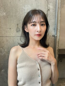 ベル 銀座5丁目店(Belle) シースルーバング×ミディアムヘア　重く見えないヘルシーヘア