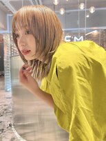 ジーナリア(Xena ria) 切りっぱなしボブ/アプリコットオレンジ/姫カットレイヤー/★65