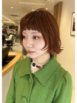 シアン 矢場町店(CYAN.)&nbsp;ブリーチなし×オレンジベージュ×個性派ボブ【栄/矢場町/大須】