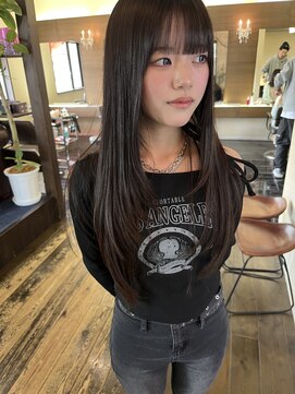 ログ 高松木太店(Log) 韓国レイヤーロング×ぱっつんバング/高松