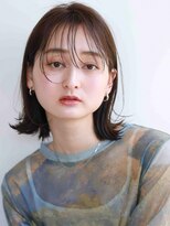 ムウ 難波(MOU) クールショートボブ前髪イメチェンピンクベージュ30代40代50代