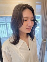 フリックヘアサロン 梅田茶屋町2号店(FLICK HAIR SALON) 顔回りレイヤーカット/オリーブブラウン/髪質改善トリートメント
