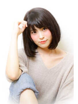 ラウンジ モリオ イケブクロ(Lounge MORIO Ikebukuro) 【morio池袋】大人かわいい黒髪ワンレンボブ タンバルモリ