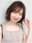 ★小顔カット大人かわいい美髪ペールベージュ外ハネボブ
