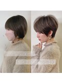 大人可愛い　小顔ナチュラルショートボブ30代40代50代
