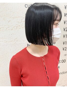 モリオ フロム ロンドン サッポロファクトリー店(morio FROM LONDON) 【morio札幌】札幌ボブ 大人かわいい黒髪ぱつっとボブ