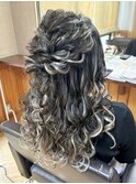 もこもこハーフアップ ヘアアレンジ
