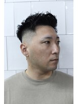 メリケンバーバーショップ フクオカ(MERICAN BARBERSHOP FUK)&nbsp;ハイライトマッシュパーマウルフアッシュブラック