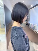 外ハネボブレイヤーボブミディアムストレートウルフレイヤー横浜