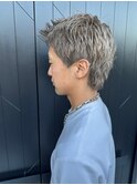 スパイキーショート&シルバーグレージュカラー