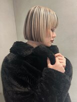 ペレ 梅田(PELE)&nbsp;イメチェン/ホワイトブロンド/外ハネボブ/ワイドバング/梅田