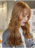 調布レディースロングダブルカラーカッパーオレンジカラー