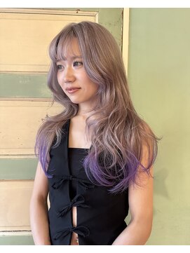 ランプ 代官山(the lamp) ダブルカラーケアブリーチベージュラベンダーカラー