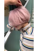ピンクカラー ペールカラー ショートカット
