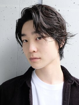 インセプション 銀座(INCEPTION) センターパート/スペインカールニュアンスパーマ/ダークアッシュ