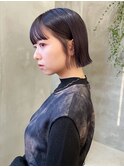 切りっぱなしボブトリートメントぱっつん前髪カット髪質改善