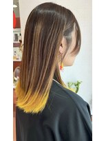 ジップヘアー(ZipHair)&nbsp;裾カラーイエロー