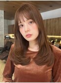 ロングヘア30代40代ストレートレイヤー前髪なし前髪あり表参道