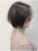 say.ショートボブひし形ショートミルクティーベージュ暗めカラー