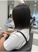 透明感暗髪ブリーチなしダブルカラー