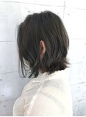 前下がりボブ×ダークアッシュグレー