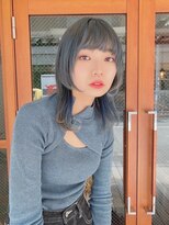 ルービック 高槻(Rubik's)&nbsp;マッシュウルフ_韓国風ブルーカラーマッシュショートボブウルフ